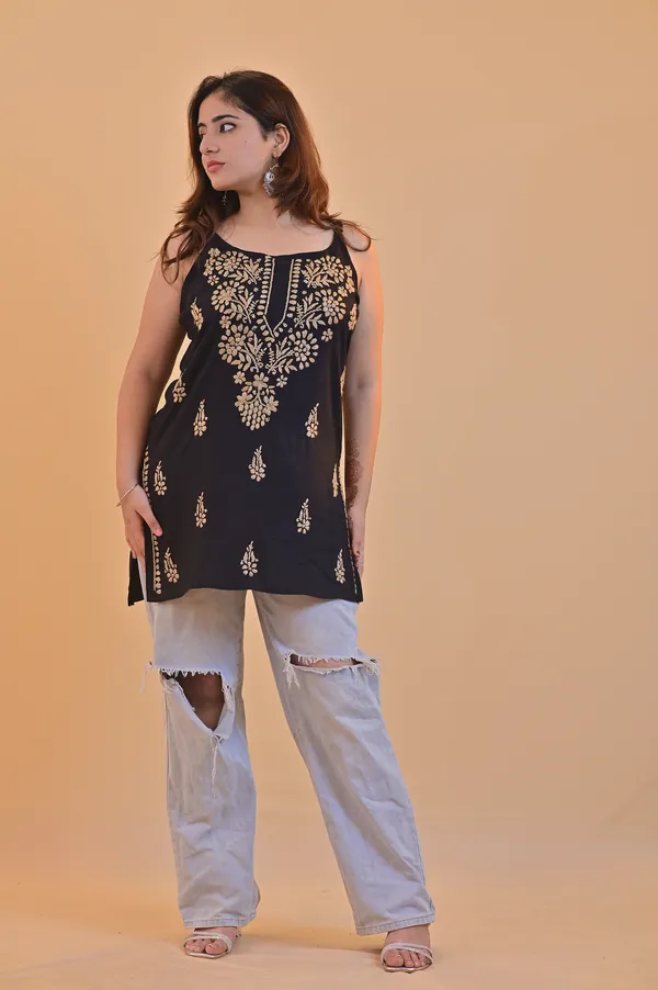 Black_Rayon_Straight_Fit_Kurti_For_Women