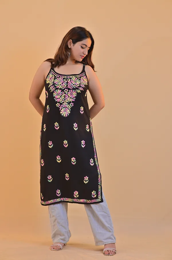 Black_Rayon_Straight_Kurti_For_Women