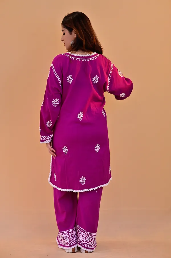 Magenta_Cotton_Straight_Kurta_Palazzo_Set_For_Women