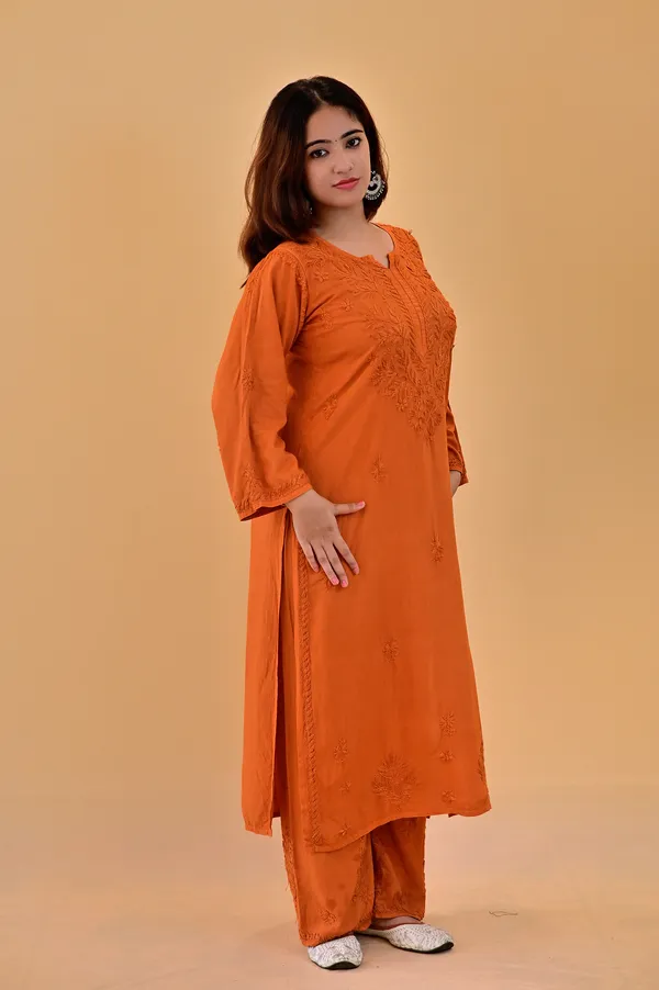 Orange_Rayon_Straight_Kurta_Palazzo_Set_For_Women