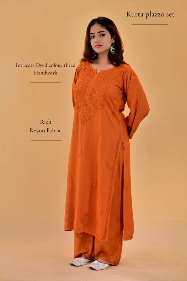 Orange_Rayon_Straight_Kurta_Palazzo_Set_For_Women