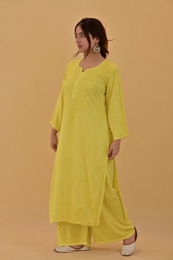 Yellow_Embroidered_Straight_Kurta_Set_For_Women