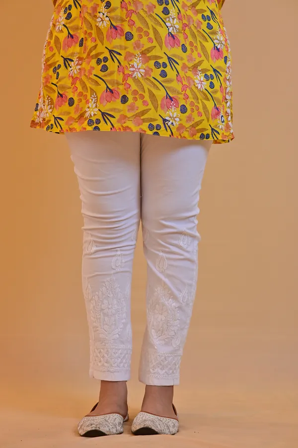White_Embroidered_Slim_Fit_Pant_For_Women