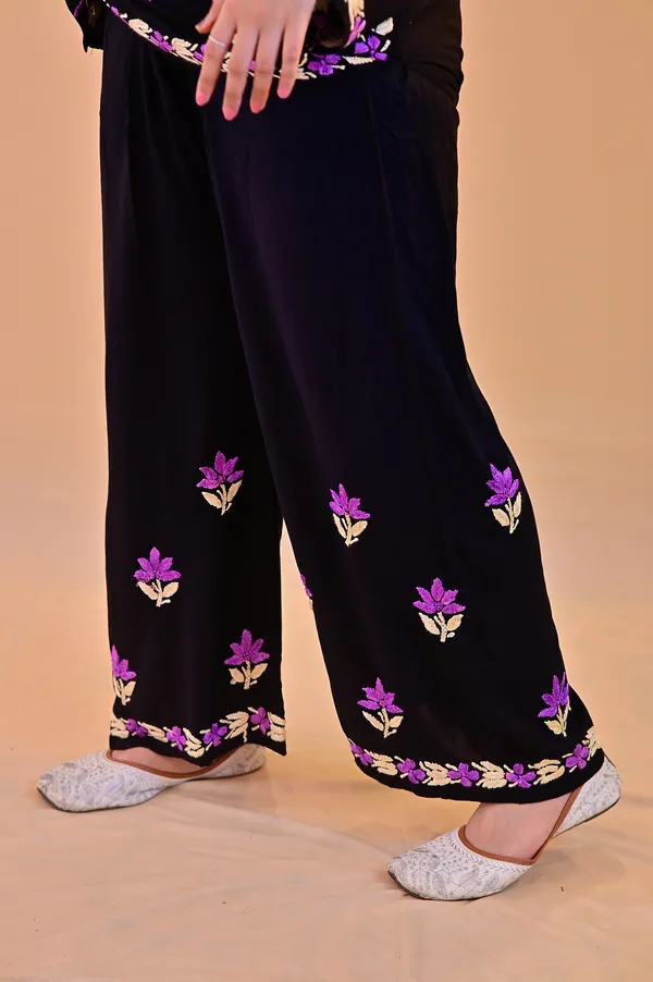 Black_Embroidered_Kurta_Palazzo_Set_For_Women