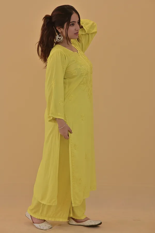 Yellow_Embroidered_Straight_Kurta_Set_For_Women