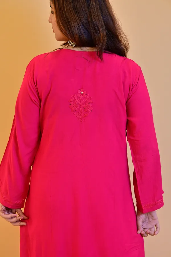 Pink_Rayon_Straight_Kurta_For_Women