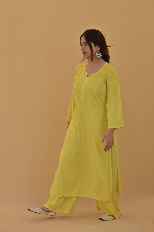 Yellow_Embroidered_Straight_Kurta_Set_For_Women