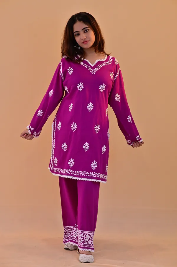 Magenta_Cotton_Straight_Kurta_Palazzo_Set_For_Women