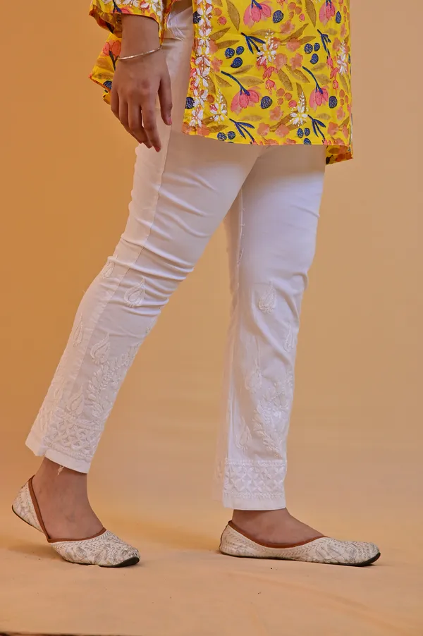 White_Embroidered_Slim_Fit_Pant_For_Women