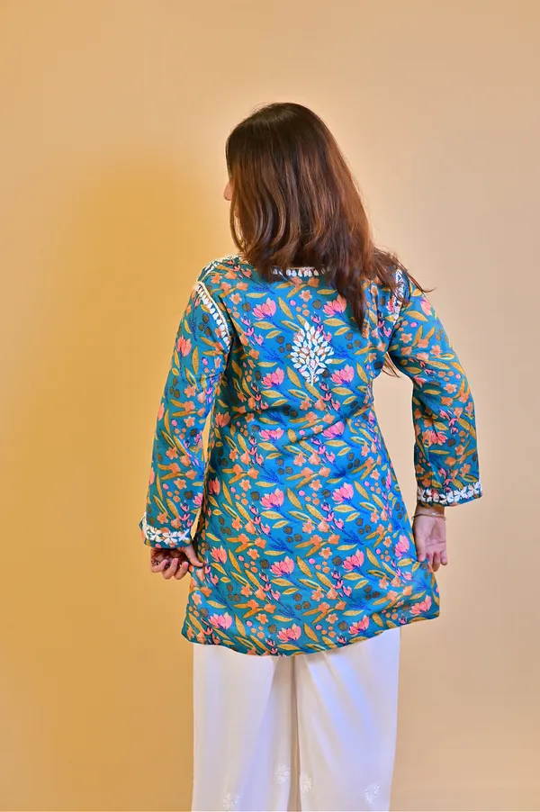 Blue_Mulmul_Straight_Kurta_For_Women
