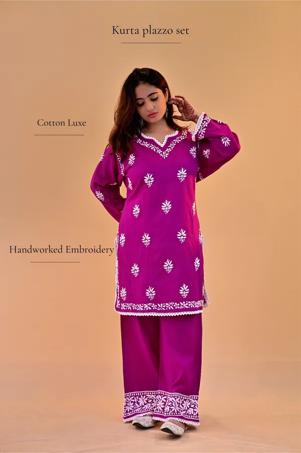 Magenta_Cotton_Straight_Kurta_Palazzo_Set_For_Women