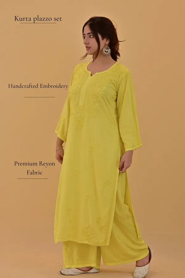 Yellow_Embroidered_Straight_Kurta_Set_For_Women