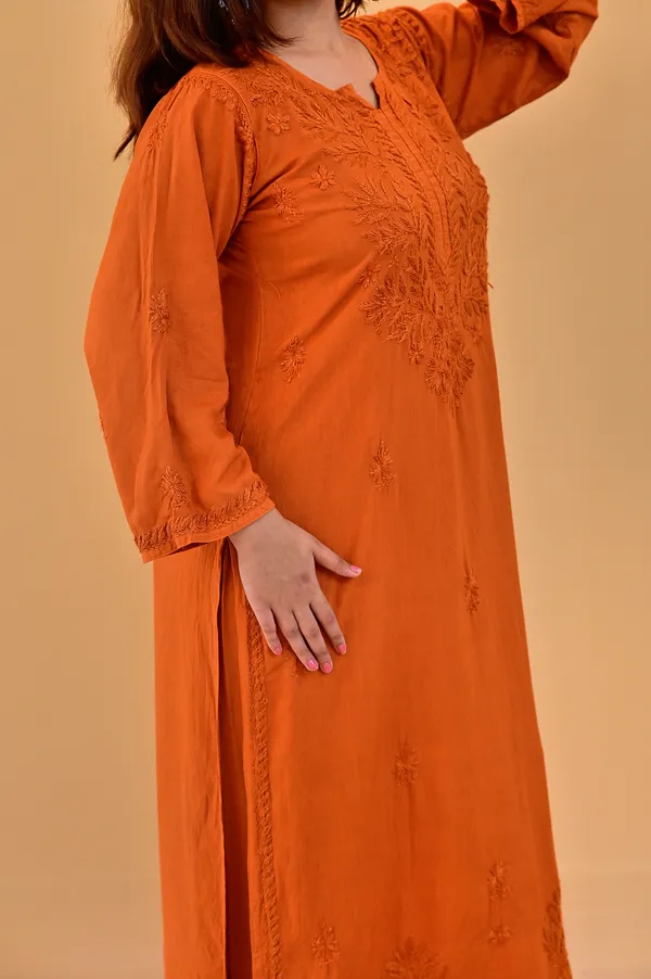 Orange_Rayon_Straight_Kurta_Palazzo_Set_For_Women