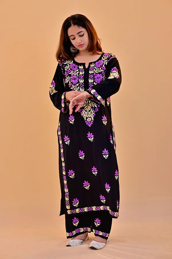Black_Embroidered_Kurta_Palazzo_Set_For_Women