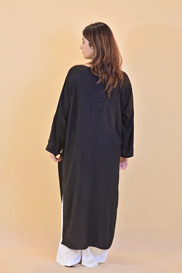 Black_Rayon_Straight_Kurta_For_Women