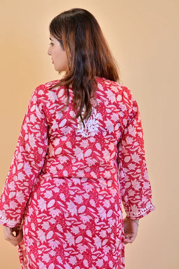 Pink_Floral_Print_Straight_Kurta_Set_For_Women