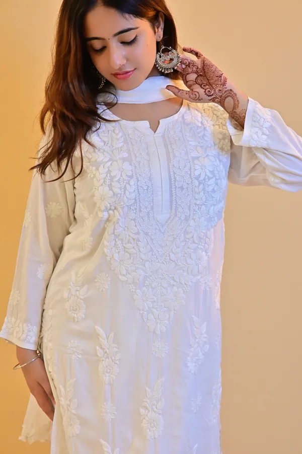 White_Modal_Embroidered_Kurta_Palazzo_Set_For_Women