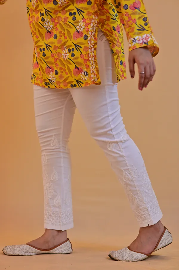 White_Embroidered_Slim_Fit_Pant_For_Women