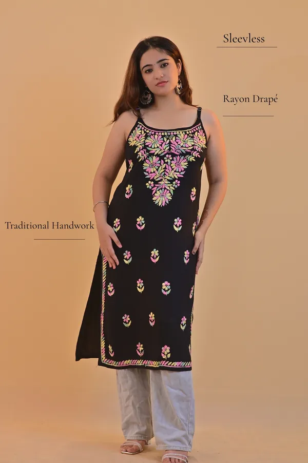 Black_Rayon_Straight_Kurti_For_Women