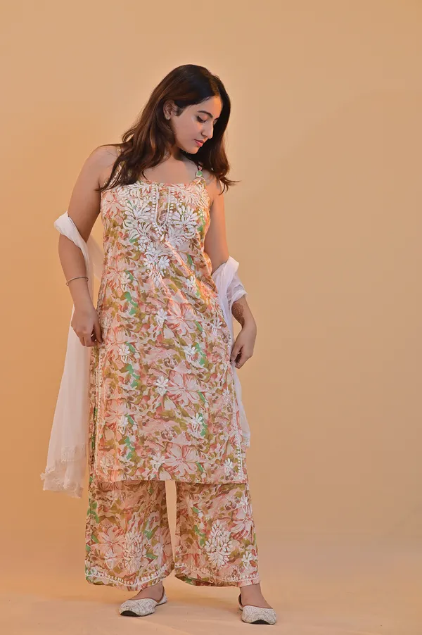 Multicolour_Floral_Print_Kurta_Set_For_Women