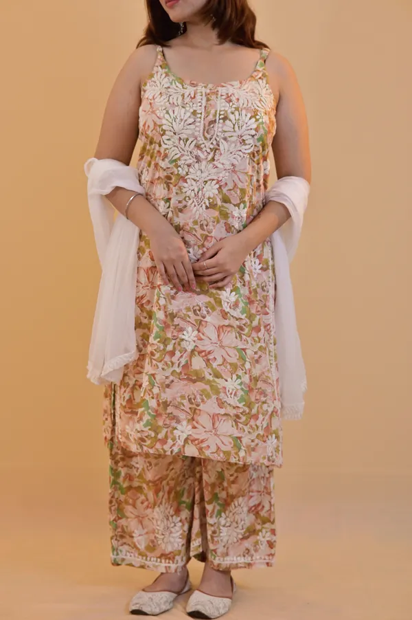 Multicolour_Floral_Print_Kurta_Set_For_Women