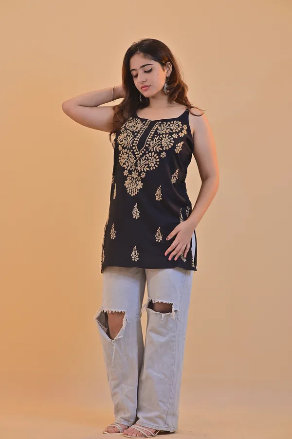 Black_Rayon_Straight_Fit_Kurti_For_Women