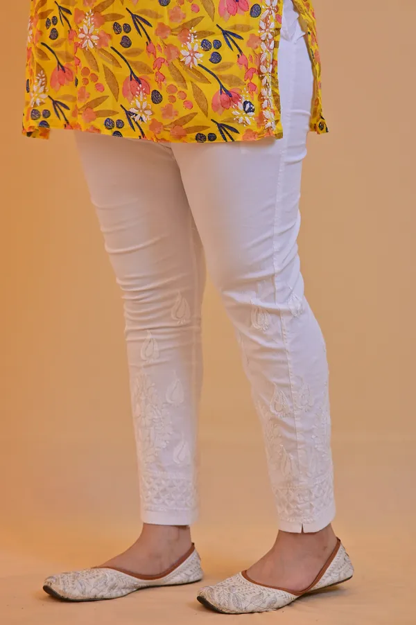 White_Embroidered_Slim_Fit_Pant_For_Women