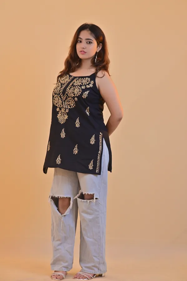 Black_Rayon_Straight_Fit_Kurti_For_Women