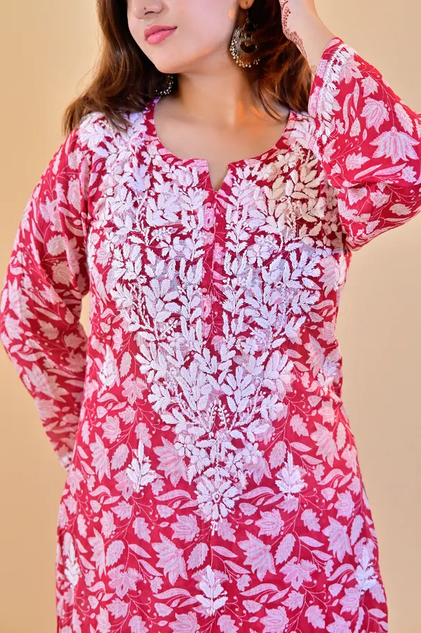Pink_Floral_Print_Straight_Kurta_Set_For_Women