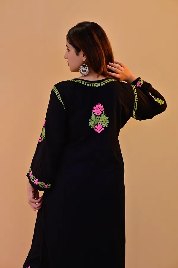 Black_Rayon_Floral_Embroidered_Kurta_Palazzo_Set_For_Women