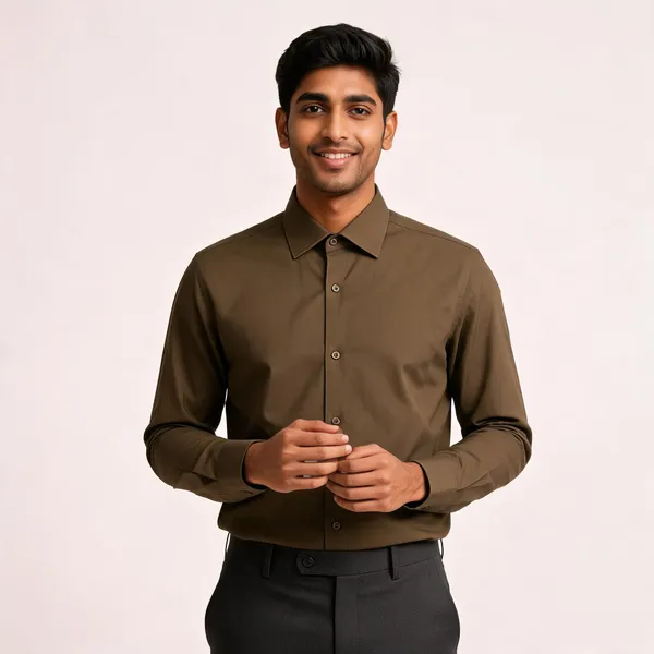 Brown_Cotton_Formal_Shirt_For_Men