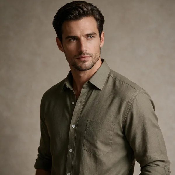 Olive_Cotton_Shirt_For_Men