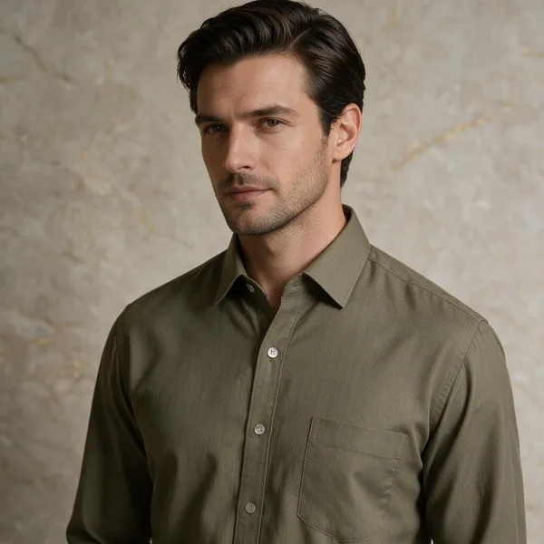 Olive_Cotton_Shirt_For_Men