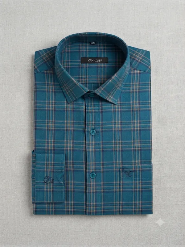 Teal_Cotton_Shirt_For_Men