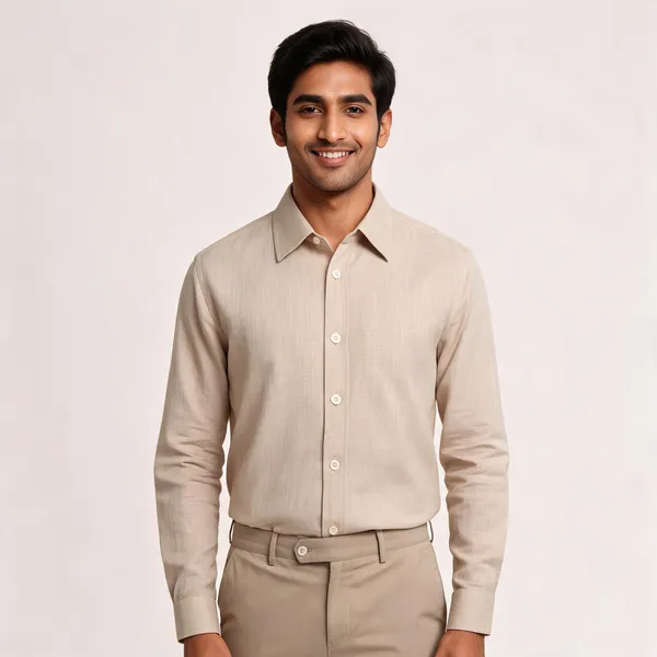 Beige_Linen_Classic_Fit_Shirt_For_Men