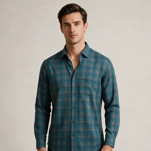 Teal_Cotton_Shirt_For_Men