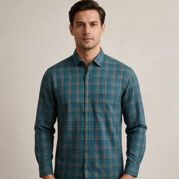 Teal_Cotton_Shirt_For_Men