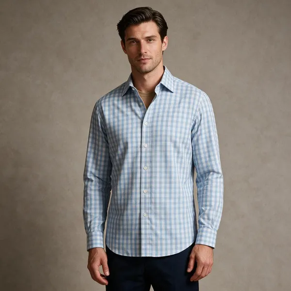 Light_Blue_Checks_Cotton_Shirt_For_Men
