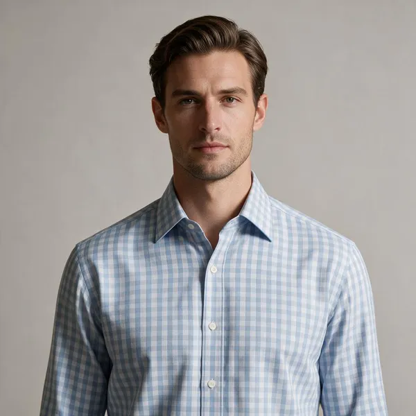 Light_Blue_Checks_Cotton_Shirt_For_Men