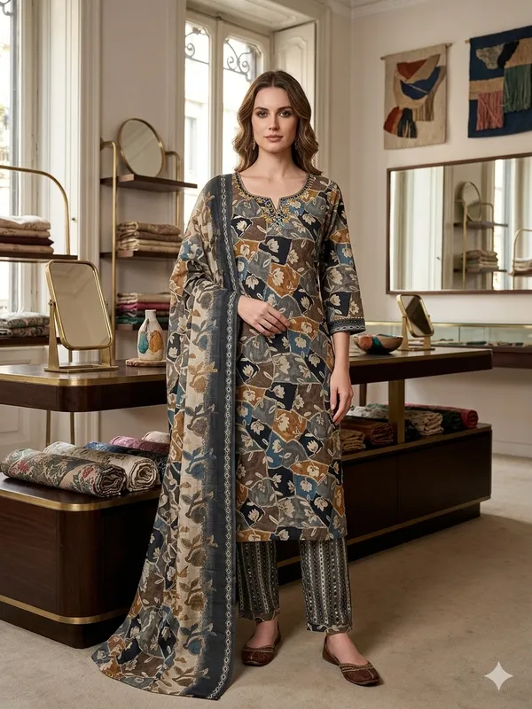 Multicolor_cotton_Kurta_Set_For_Women