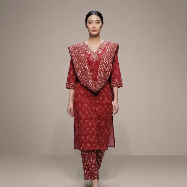 Maroon_cotton_Kurta_Set_For_Women