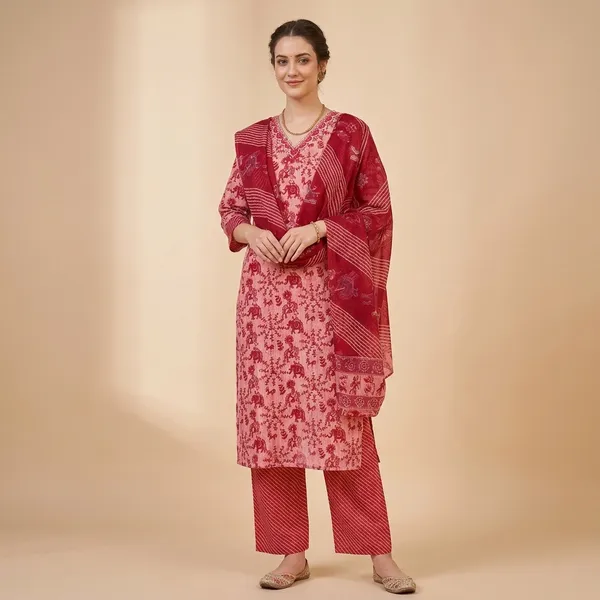 Pink_capsule_50%cotton_Kurta_Set_For_Women