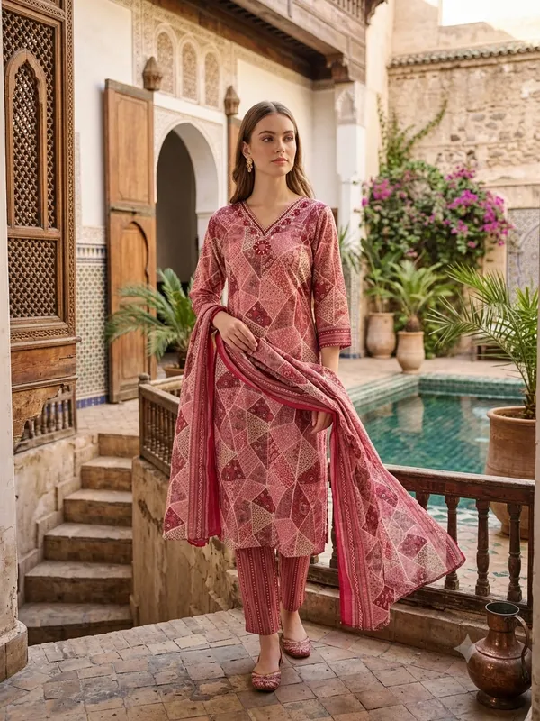 Rose_Pink_capsule_50%cotton_Kurta_Set_For_Women