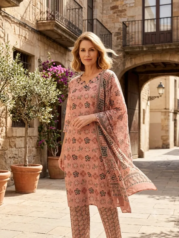 Pink_modal_chanderi_Suit_Set_For_Women