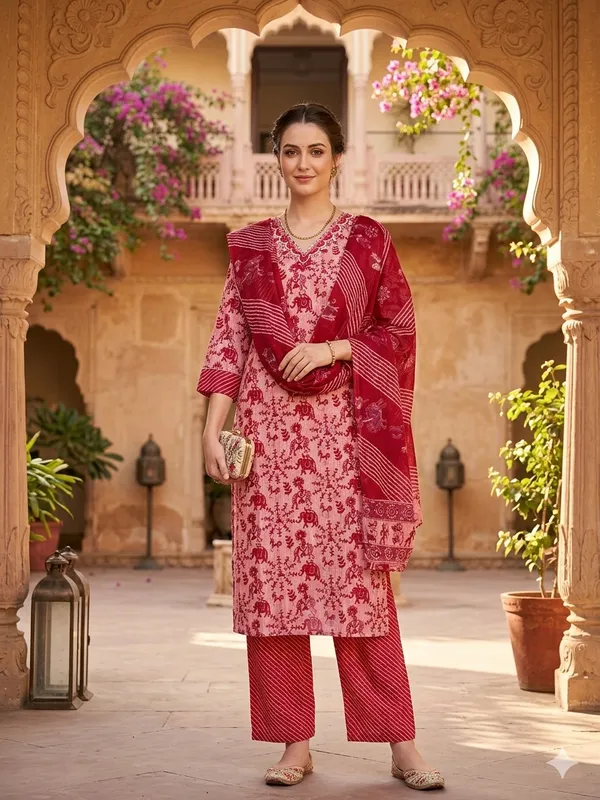 Pink_capsule_50%cotton_Kurta_Set_For_Women