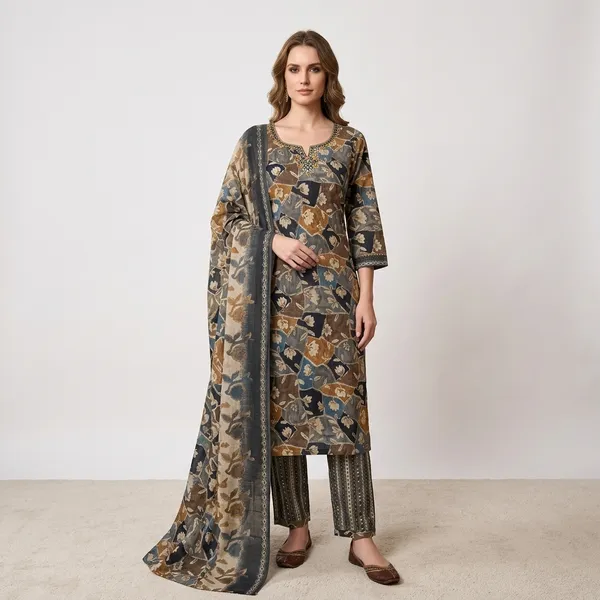 Multicolor_cotton_Kurta_Set_For_Women
