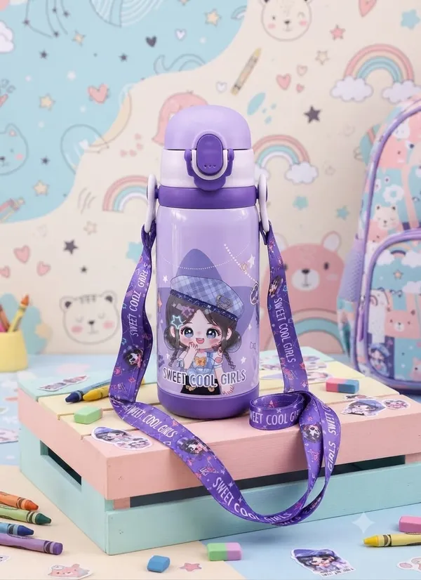 Purple_Cartoon_Flip-Top_Water_Bottle