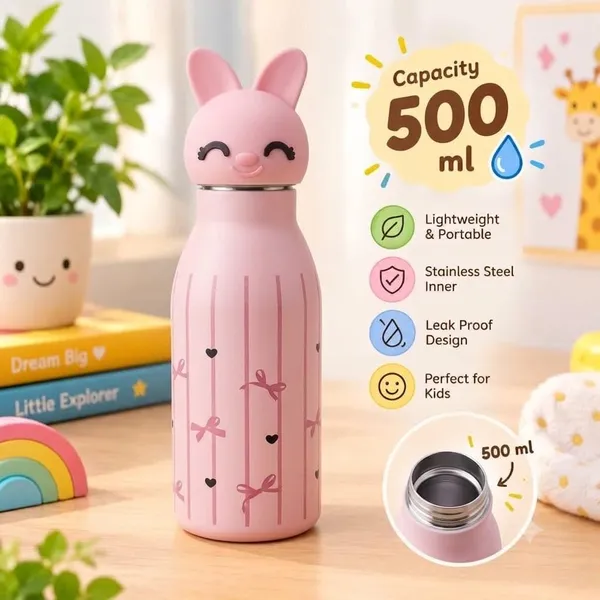 Cute_Pink_Bunny_Kids_Water_Bottle_480_Ml
