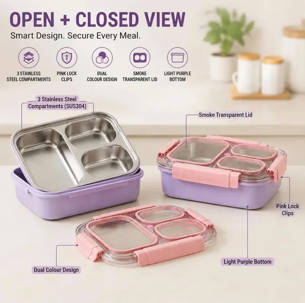 Stainless_Steel_Pink_3_Compartment_Lunch_Box