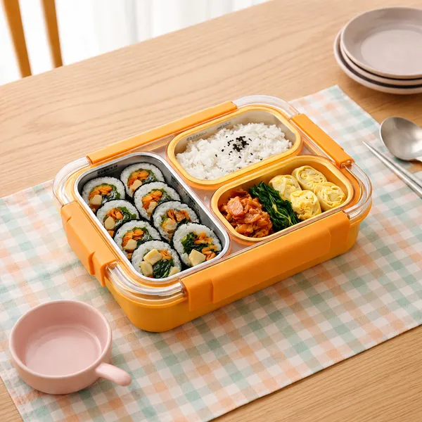 yellow_Stainless_Steel_3_Compartment_Lunch_Box